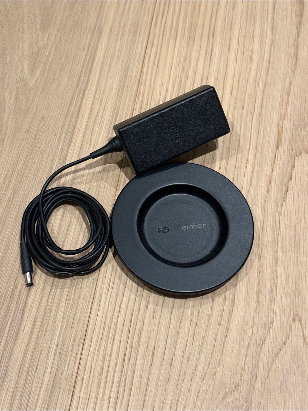 Ember Black Mug Warmer Charging Coaster & power cable